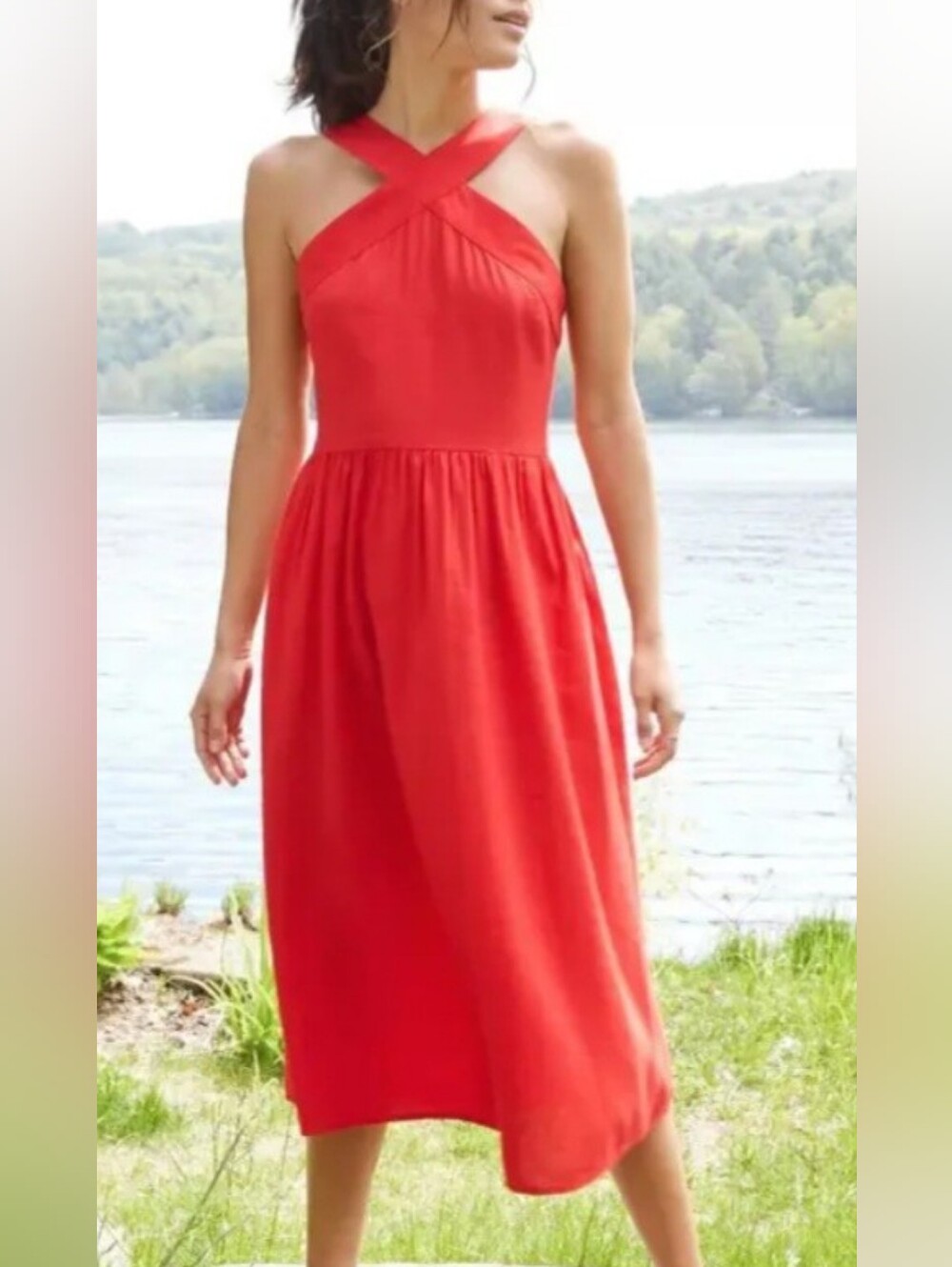 A New Day Red Cross-Neck Midi NWT XL
